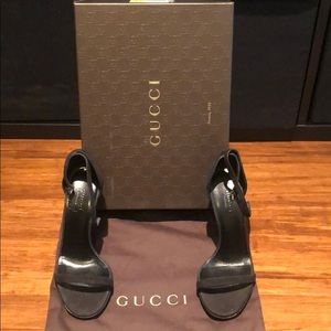 Black Gucci bamboo heels